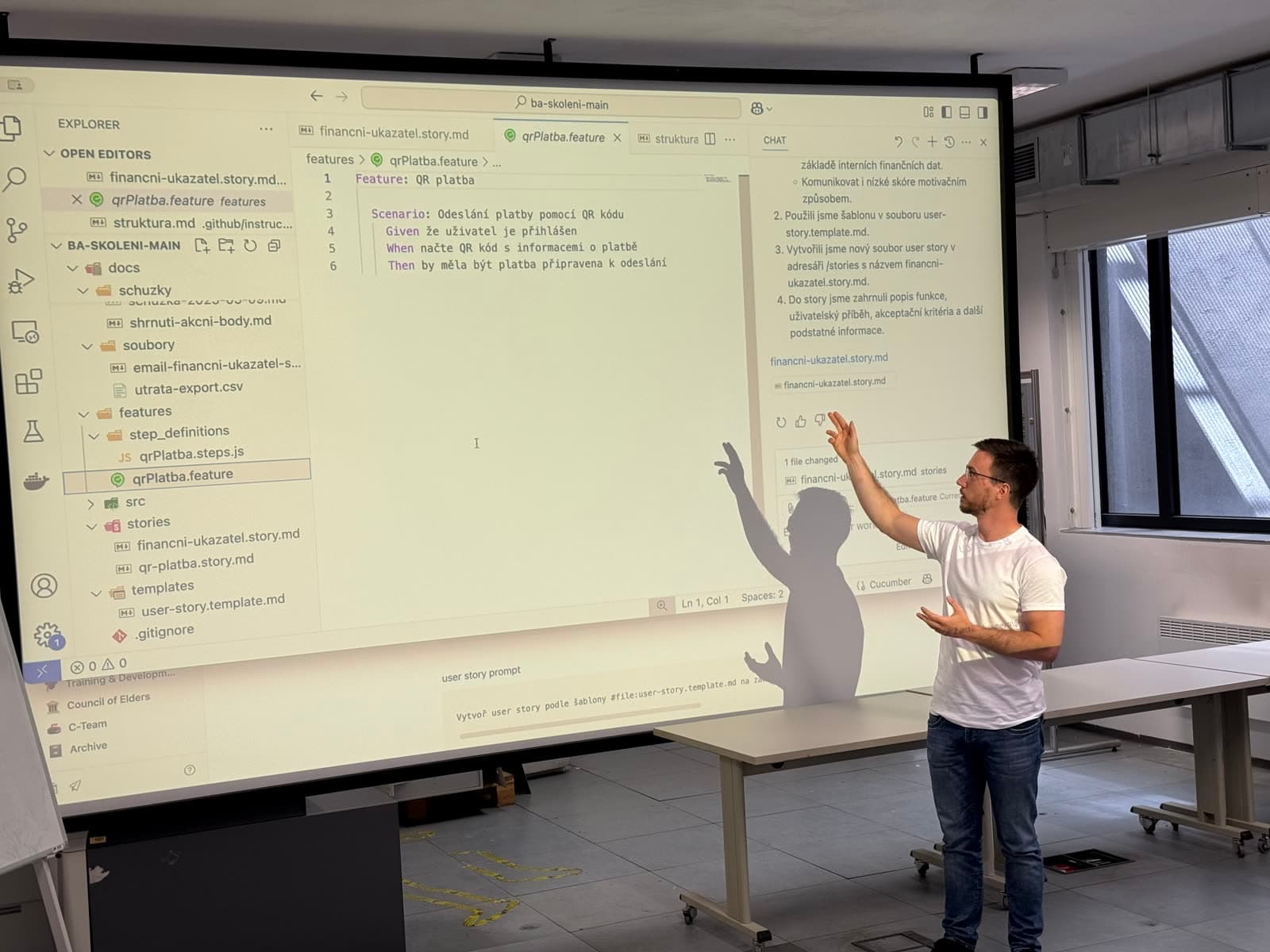 Workshop work at a whiteboard